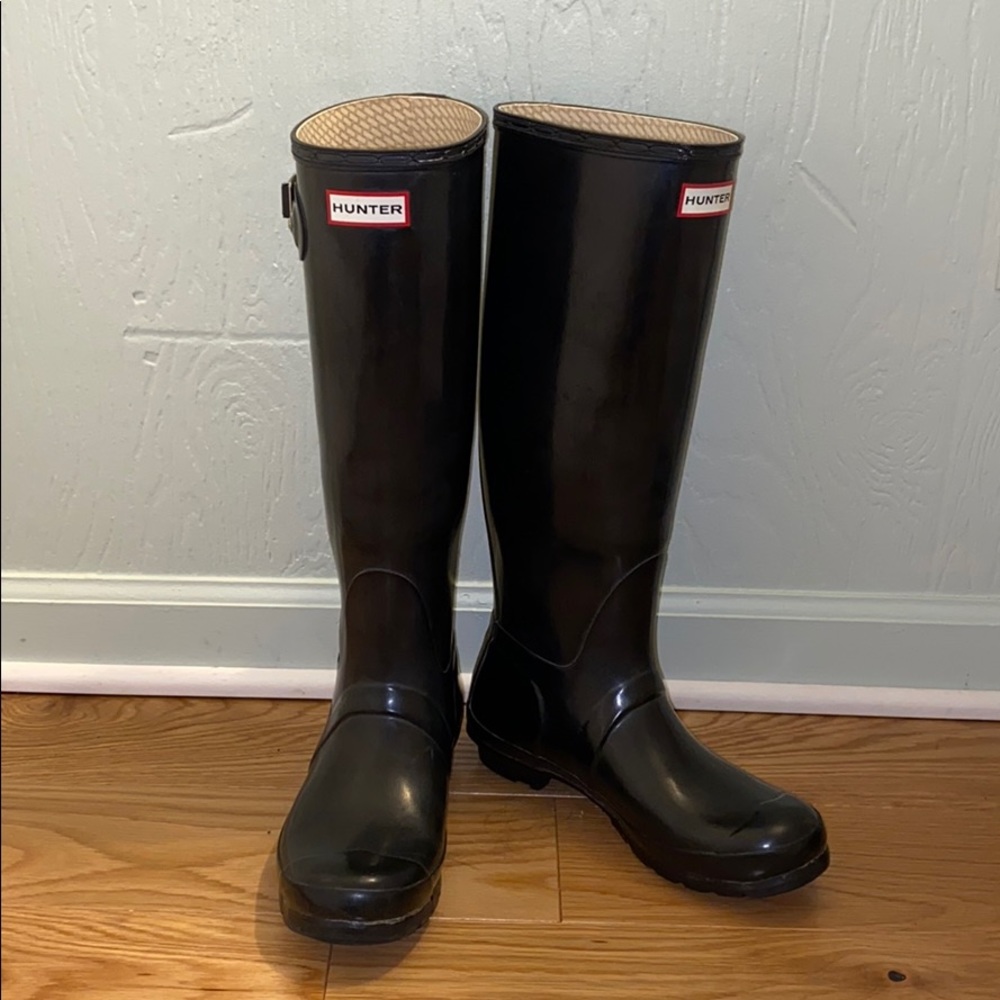 Tall, black, hunter boots